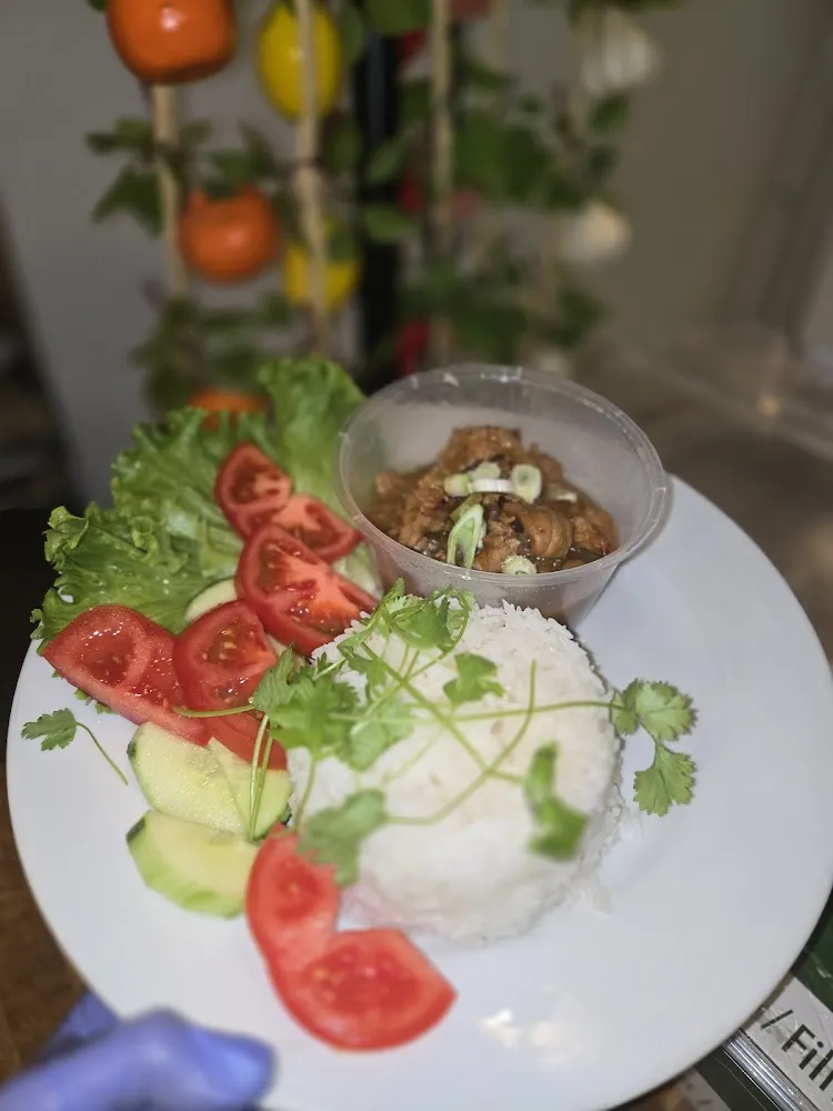 Porc Caramel Avec Riz Blanc